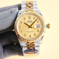 rolex デイトジャスト激安通販 デイトジャスト 防水 優雅 高級感 ゴールドの文字盤 メンズ ゴールド