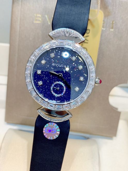 BVLGARI ブルガリ 時計 モテ るコピー ウォッチ ディーヴァズ ドリーム 防水 優雅 レザー ダイヤモンド飾り ブルー