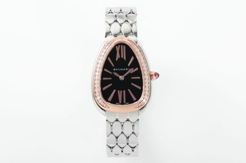 BVLGARI ブルガリ 時計 モテ るコピー ダイヤモンド飾り 魅力 セルペンティ ウォッチ 蛇かたち ブラック