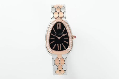 BVLGARI オメガ ブルガリ偽物 ダイヤモンド飾り 魅力 セルペンティ ウォッチ 蛇かたち ブラック