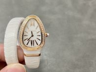 ブルガリ時計 ムーブメントN級品 ウォッチ 蛇かたち 優雅 シンプル ゴールドケース ホワイト