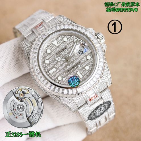 ROLEX gmt マスター 2 定価スーパーコピー ダイヤ飾り 夜光 防水 ウォッチ ダイヤバンド 高品質 多色可選
