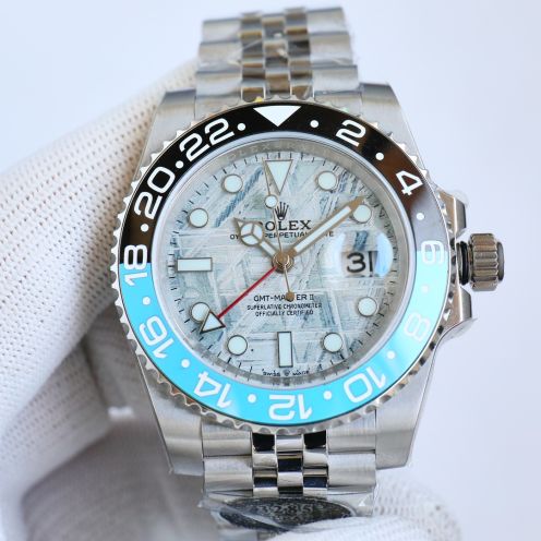 シンプル ロレックス gmt マスターコピー ウォッチ 夜光 防水 スチールバンド 上質 メンズ ブルー