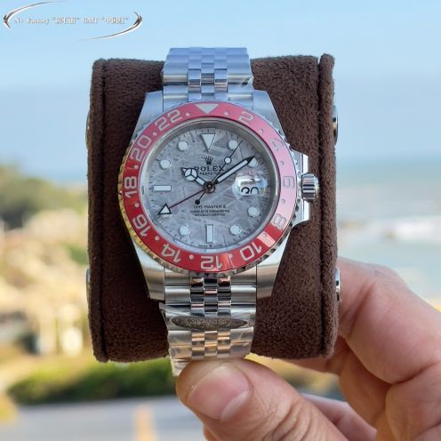 超人気 ロレックス gmt マスター 2 買取コピー ウォッチ 夜光 防水 スチールバンド レッド