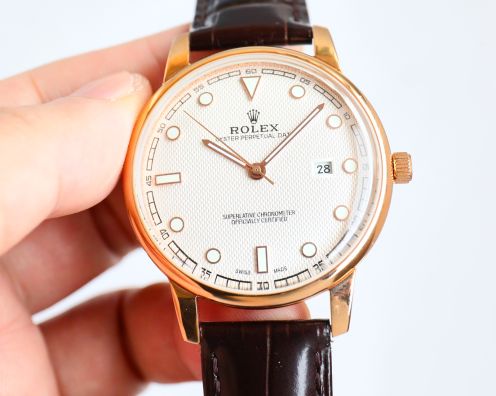 お買い得品 ロレックス チェリーニ プリンス偽物 紳士 ウォッチ 防水 レザーバンド 通勤 多色可選