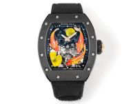 リシャールミル腕時計スーパーコピー ウォッチ RM S10 さかなプリント トゥールビヨン 防水 ブラック