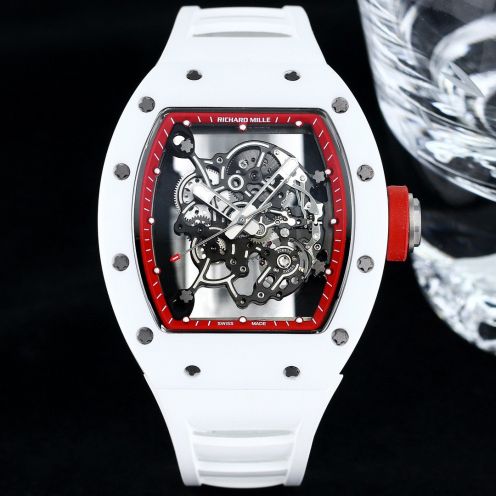 期間限定品 リシャールミル風 時計偽物 ウォッチ ゴムバンド 防水 トゥールビヨン RM055 ホワイト