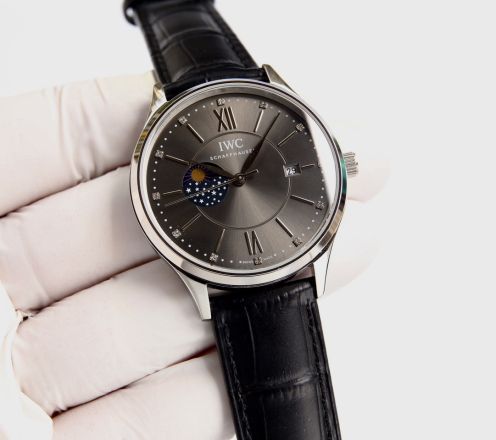 超激得の新品 iwc ポート フィノ偽物 牛革 ファッション 防水 ハンサム シンプル 腕時計 ブラック