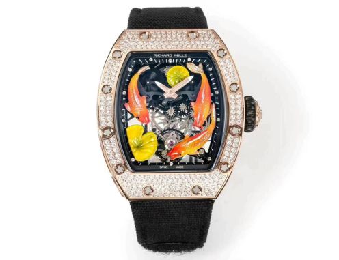 フィッシャーズ時計激安通販 RM S10 ウォッチ 腕時計 プリント 芸術 防水 ブラック