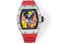 腕時計リシャールミル偽物 RM S10 防水 上質品 ウォッチ 腕時計 プリント ダイヤ飾り レッド
