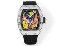 爆買い リシャールミル腕時計偽物 RM S10 ウォッチ 腕時計 プリント ダイヤ飾り 防水 ブラック