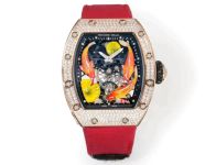 リシャールミル ムーブメント偽物 RM S10 ウォッチ 腕時計 プリント ダイヤ飾り 芸術 防水 レッド