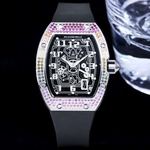 最新到着‼ 高級腕時計 リシャールミルスーパーコピー 薄い 防水 RM67-01 ウォッチ ダイヤ飾り ブラック