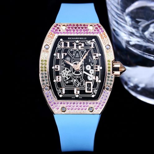 腕時計リシャールミルコピー 薄い 防水 RM67-01 ウォッチ ファッション感 ゴムバンド ブルー