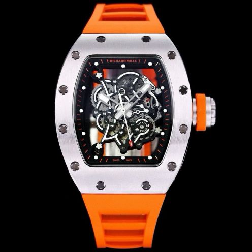 リシャールに似た時計偽物 ウォッチ 腕時計  RM055 ゴムバンド 上質品 シルバーケース 多色可選