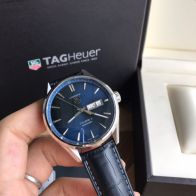 最新到着‼タグホイヤーカレラ キャリバー5コピー 鰐魚革 レザー ウォッチ 腕時計 シンプル ブルー