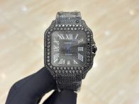爆買いで大得価のサントス ドゥ カルティエ 革ベルトスーパーコピー ハンサム 腕時計 ウォッチ 防水 ブラック