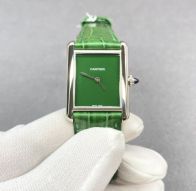 超激得の新品カルティエタンク ベルトコピー 簡単 ウォッチ 腕時計 レザー ウォッチ 人気 グリーン