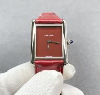 超激得の新品カルティエタンク メンズスーパーコピー 簡単 ウォッチ 腕時計 レザー ウォッチ 人気 レッド