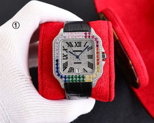 サントスドゥカルティエ 魅力コピー 腕時計 ウォッチ 防水 ダイヤ飾り シンプル 多色可選