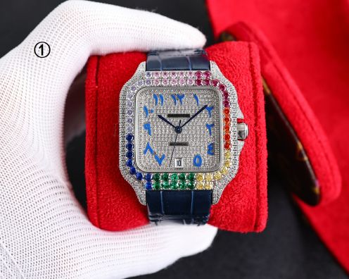 サントス ドゥ カルティエ ネックレス イエローゴールドスーパーコピー 腕時計 ウォッチ 防水 ダイヤ飾り 多色可選