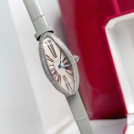 カルティエ ベニュワール 復刻版コピー 腕時計 ウォッチ 優雅レディ ダイヤ飾り スチールバンド グレー