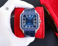 サントス ドゥ カルティエ 替えベルトスーパーコピー 腕時計 ウォッチ 防水 ダイヤ飾り シンプル 多色可選
