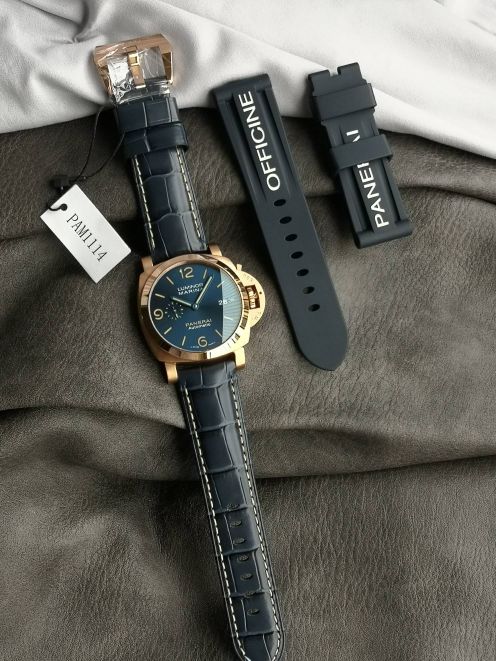 目を引く存在感 パネライ 壊れにくい偽物 ルミノール PAM01114 ウォッチ 夜光 防水 ブラック