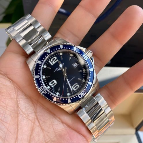 longines 時計 アンティーク偽物 紳士 ハンサム ハイドロコンケスト 防水 ウォッチ 腕時計 ブラック