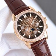 時計 パテックスーパーコピー ダイヤ飾り ウォッチ 防水 コンプリケーション 腕時計 本革 レザー 2色可選