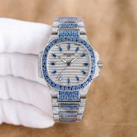 パテックフィリップ ノーチラス スケルトンコピー ダイヤ飾り ノーチラス 腕時計 ウォッチ ブルー