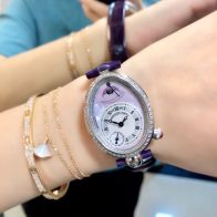 腕時計かブレスレット偽物 ウォッチ 防水 本革 ダイヤ飾り クイーンオブネイプルズ パープル