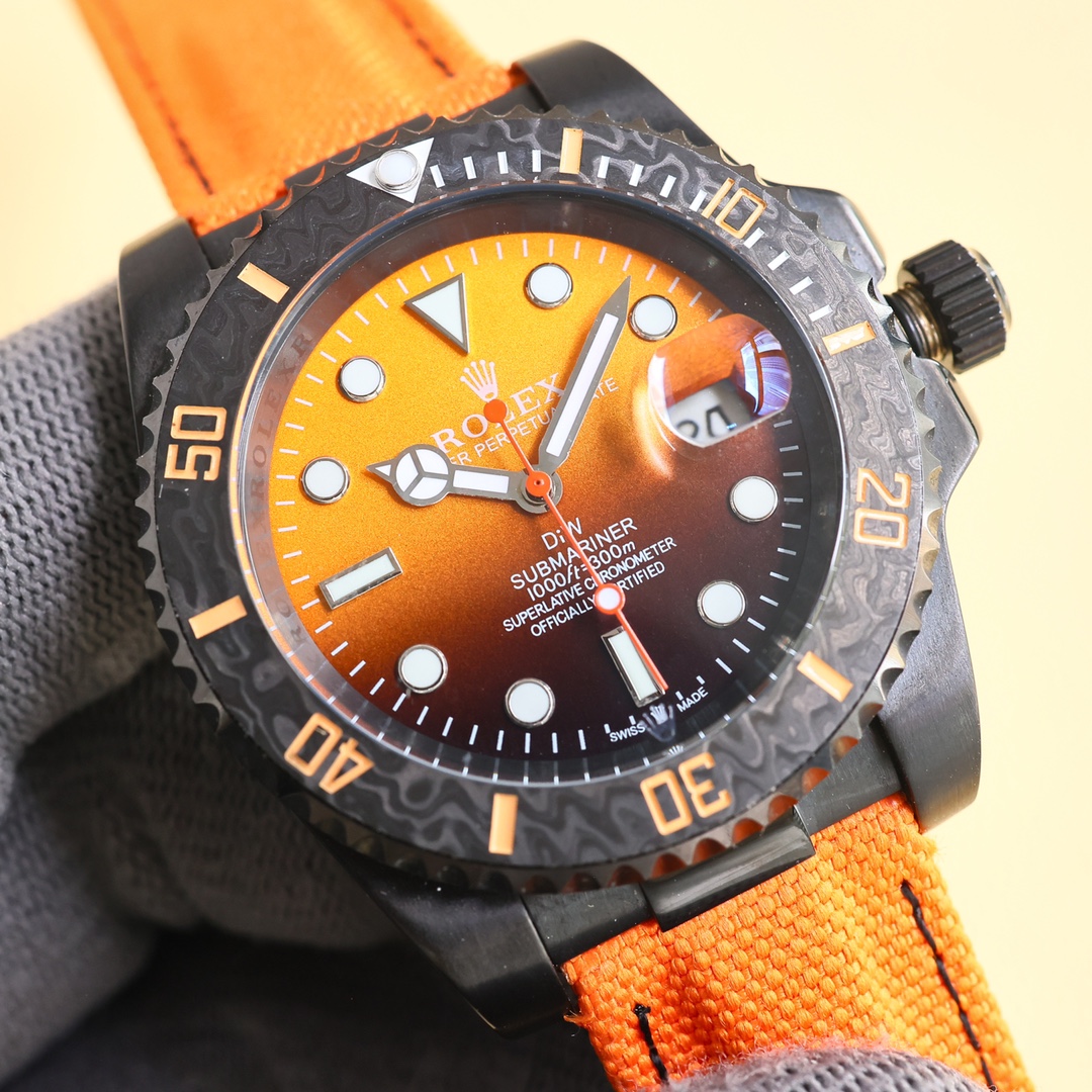 今季の新作 ROLEXサブマリーナ ー デイトスーパーコピー オーダーメイド 防水 DIWシリーズ レザーバンド 2色可選_6