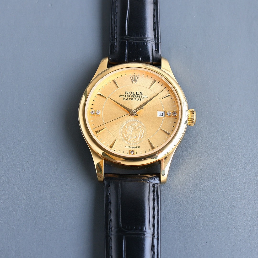 rolex デイトジャスト激安通販 メンズ 記念品 防水 レザーバンド 2色の文字盤 DATEJUST ゴールドケース_5