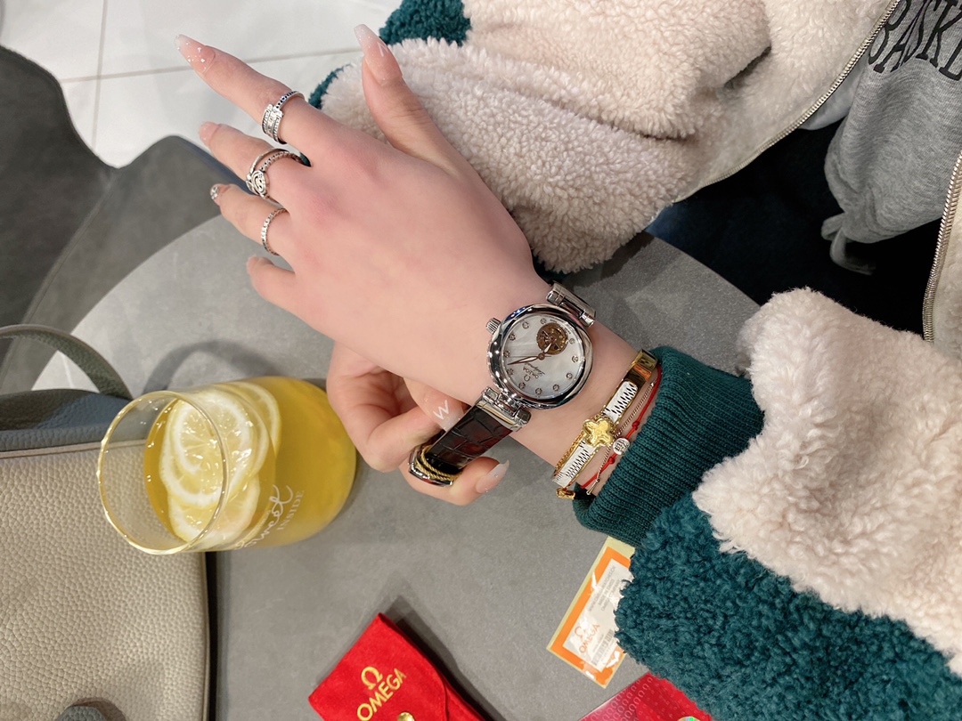omega デ ヴィル激安通販 Ladymatic シンプル 女性 レザーバンド 自動機械 オシャレ 超低価格 2色可選_6
