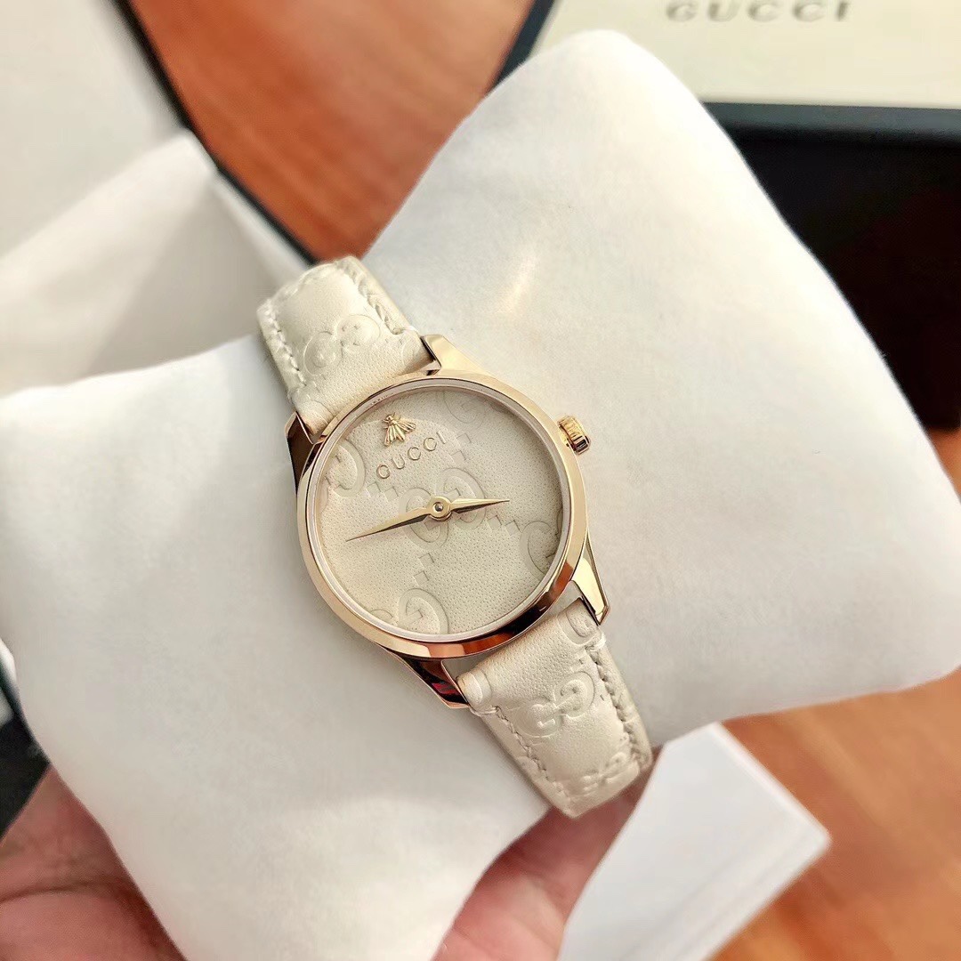 最新品 レザー グッチ腕時計Ｎ級品 防水 買取偽物 G-TIMELESSシリーズ 通勤 個性的 レディース ホワイト_4