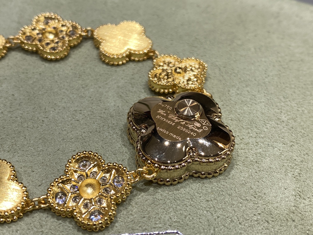 Alhambra メンズ ヴァンクリ 時計激安通販 ウォッチ アクセサリー 本革 四つ葉かたち 女性 優雅 ブルー_7
