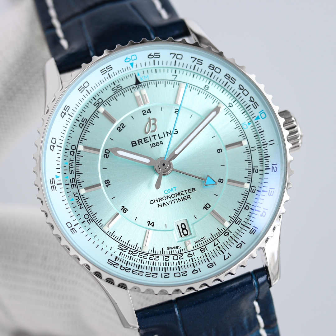 Navitimer ブライトリングナビタイマー8偽物 シンプル 防水 腕時計 牛革 レザー メンズ 2色可選_3