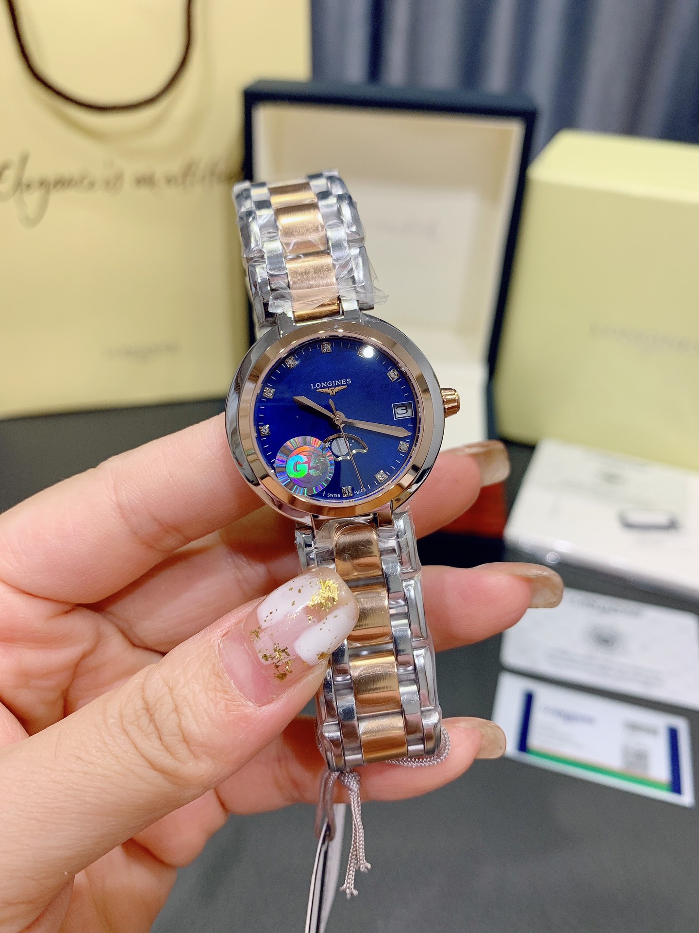大販売 longines の 時計激安通販 ウォッチ ドルチェヴィータ 優雅 カジュアル シンプル 高級感 ブルー_2