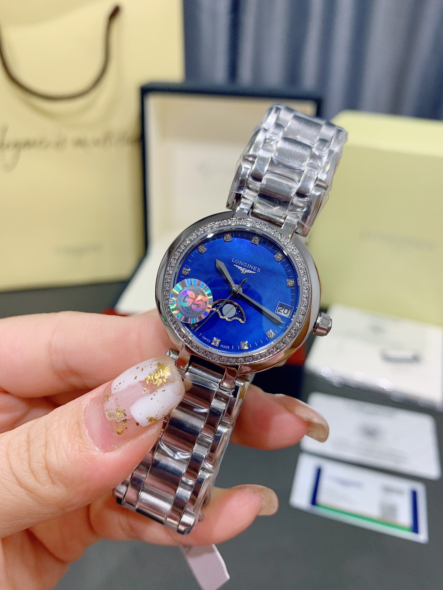 大販売 longines の 時計激安通販 ウォッチ ドルチェヴィータ 優雅 カジュアル シンプル 高級感 ブルー_3