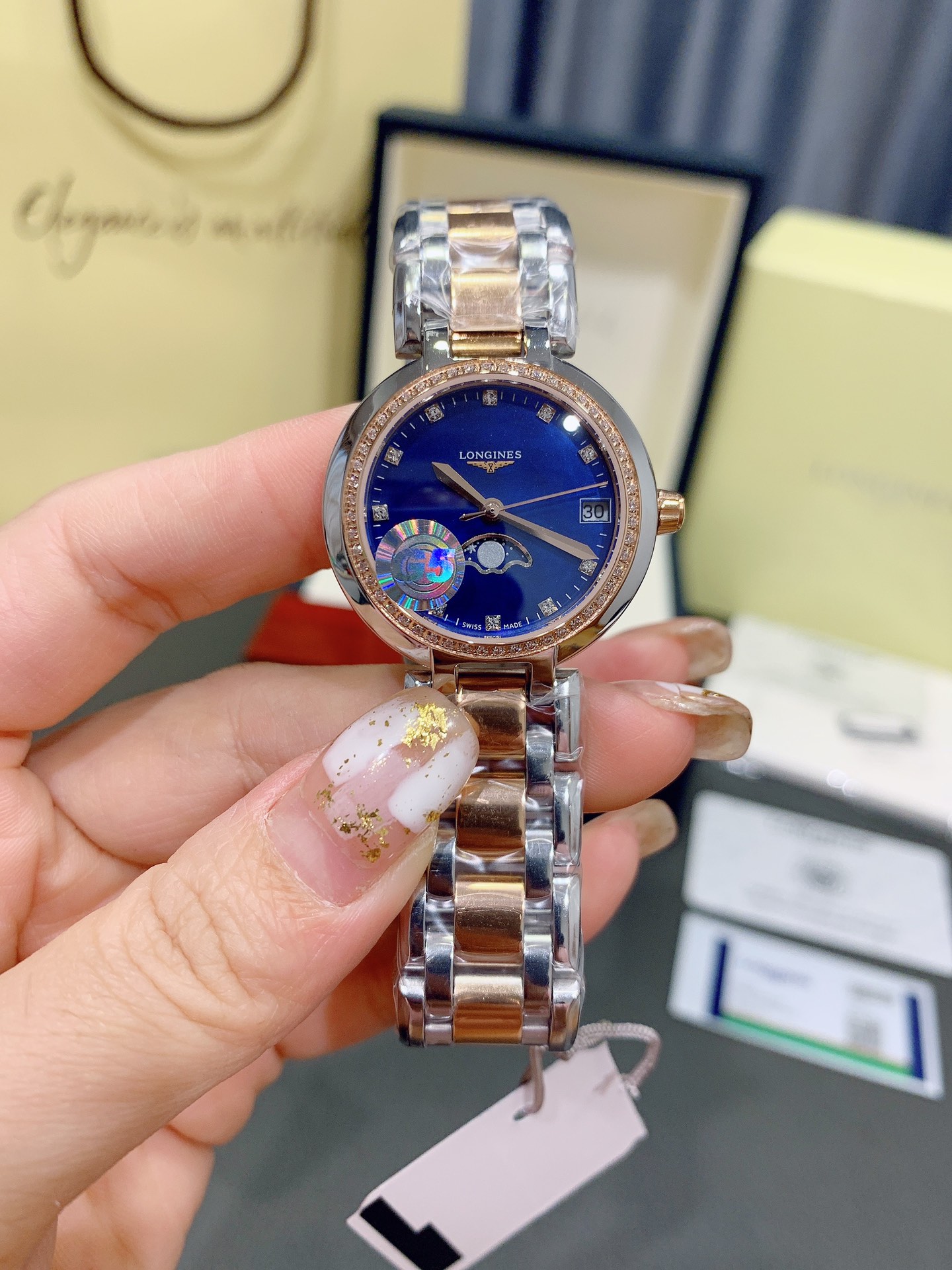 大販売 longines の 時計激安通販 ウォッチ ドルチェヴィータ 優雅 カジュアル シンプル 高級感 ブルー_4
