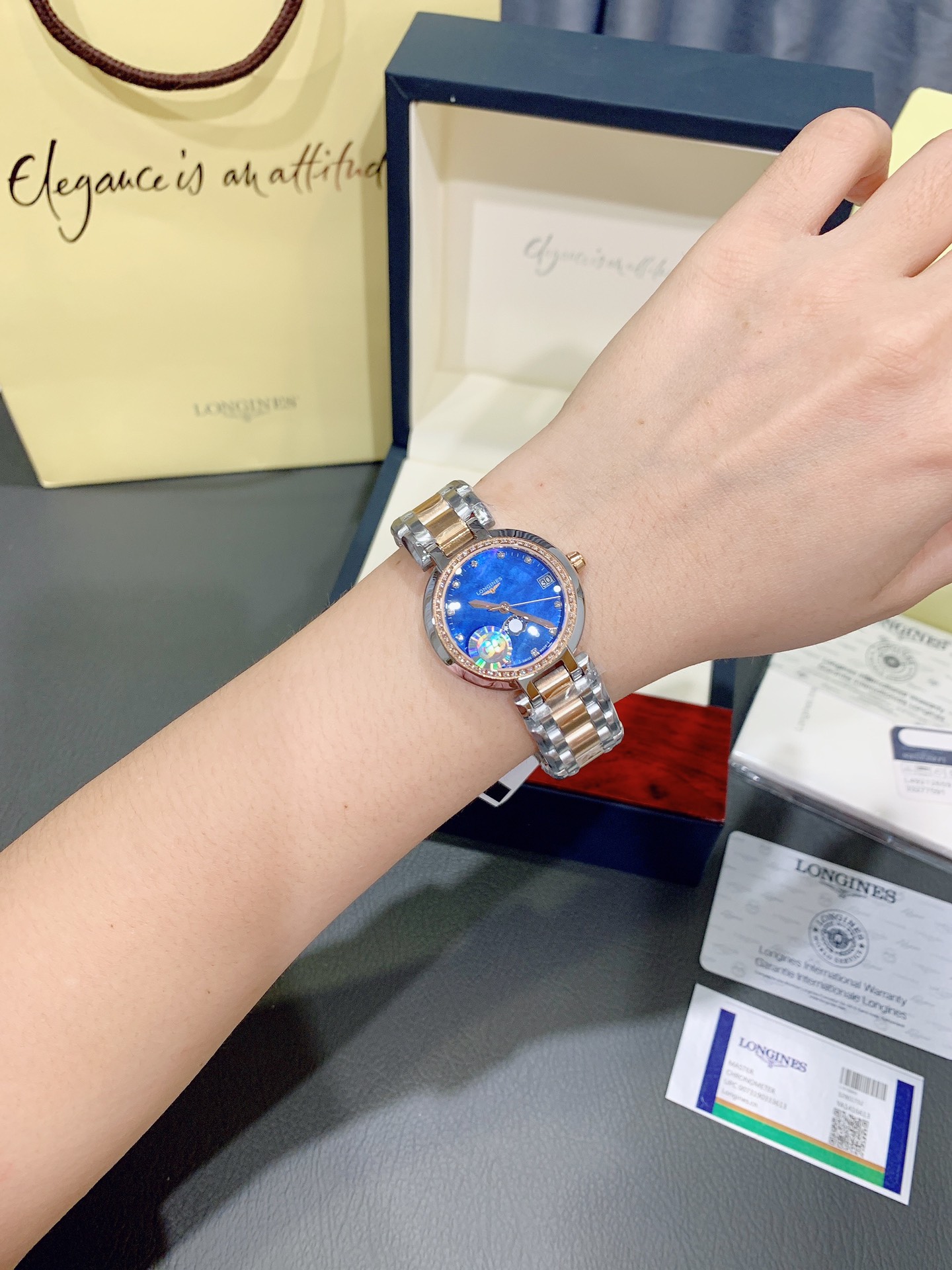 大販売 longines の 時計激安通販 ウォッチ ドルチェヴィータ 優雅 カジュアル シンプル 高級感 ブルー_8