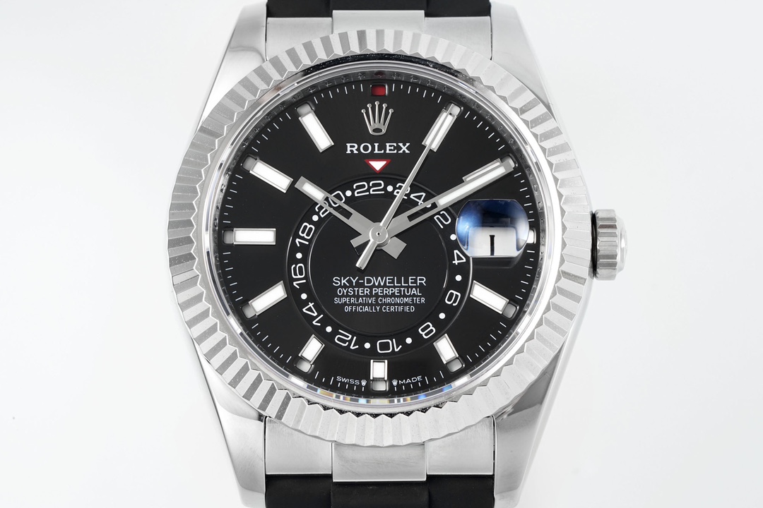 会社 ロレックス腕時計コピー Sky-Dweller ウォッチ 防水 紳士 シルバーケース ブラック_2