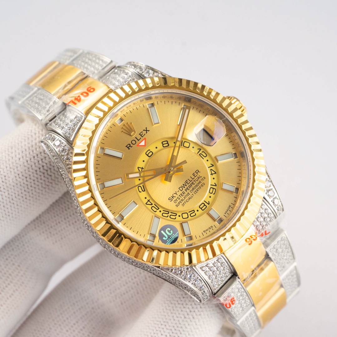 ロレックス価格スーパーコピー Sky-Dweller スカイドゥエラー ウォッチ 防水 ゴールドケース 多色可選_2