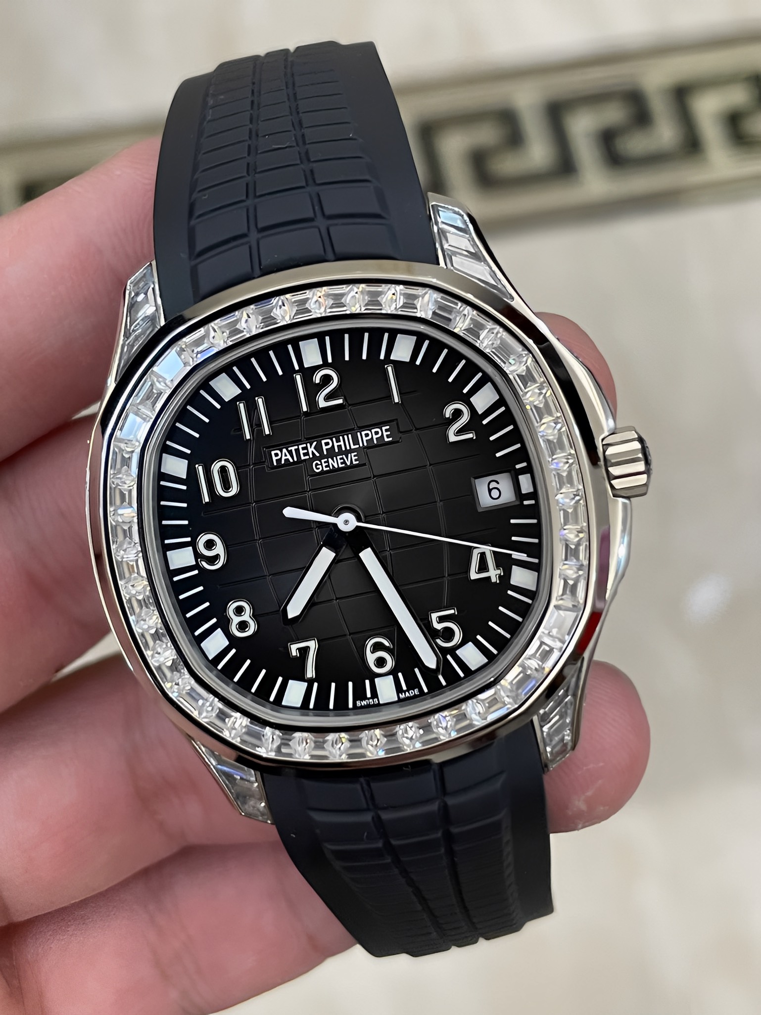 Aquanaut 激安 パテックフィリップ アクアノート 防水スーパーコピー 紳士 ウォッチ 腕時計 ダイヤ飾り ブラック_1