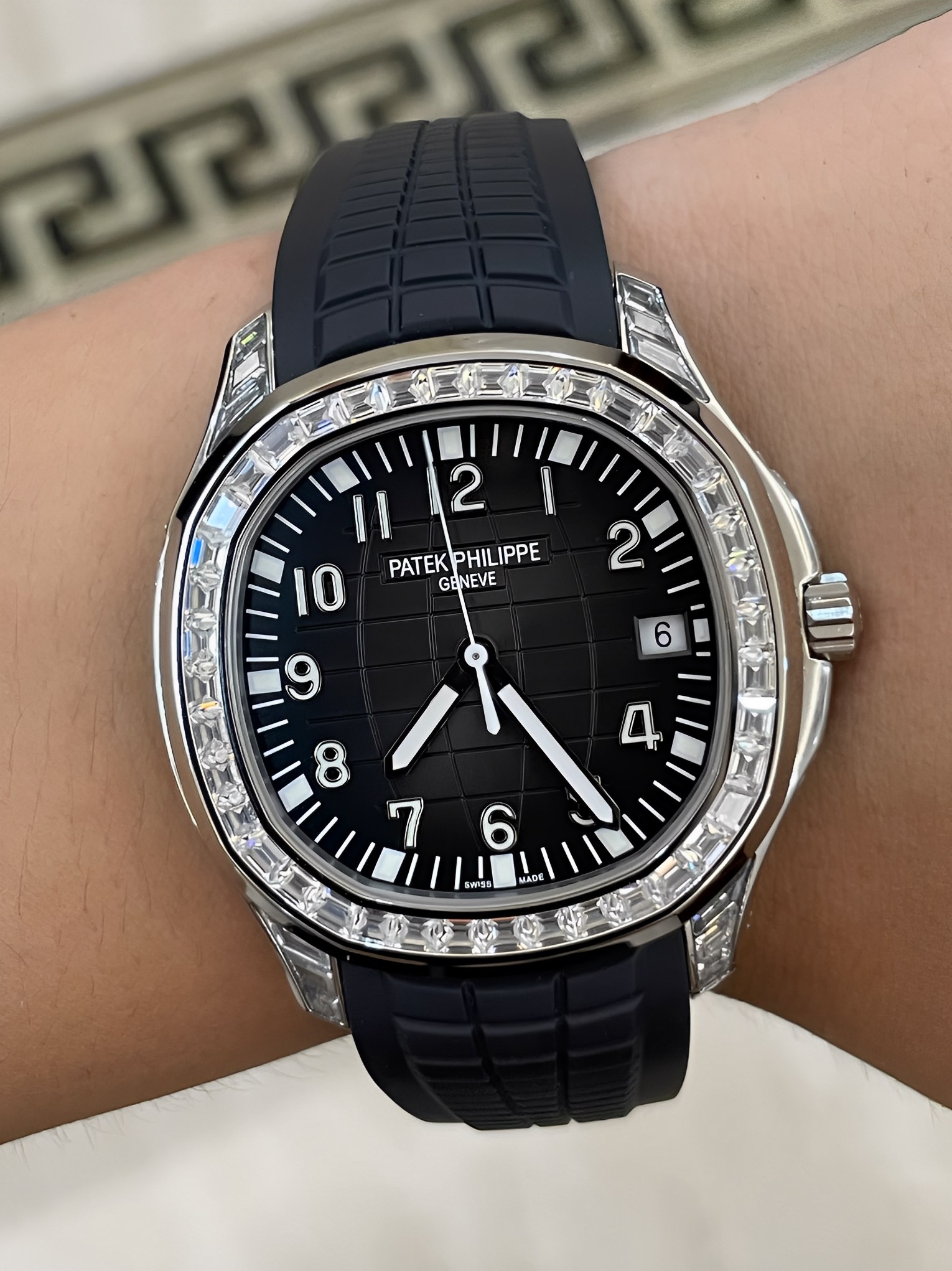 Aquanaut 激安 パテックフィリップ アクアノート 防水スーパーコピー 紳士 ウォッチ 腕時計 ダイヤ飾り ブラック_4