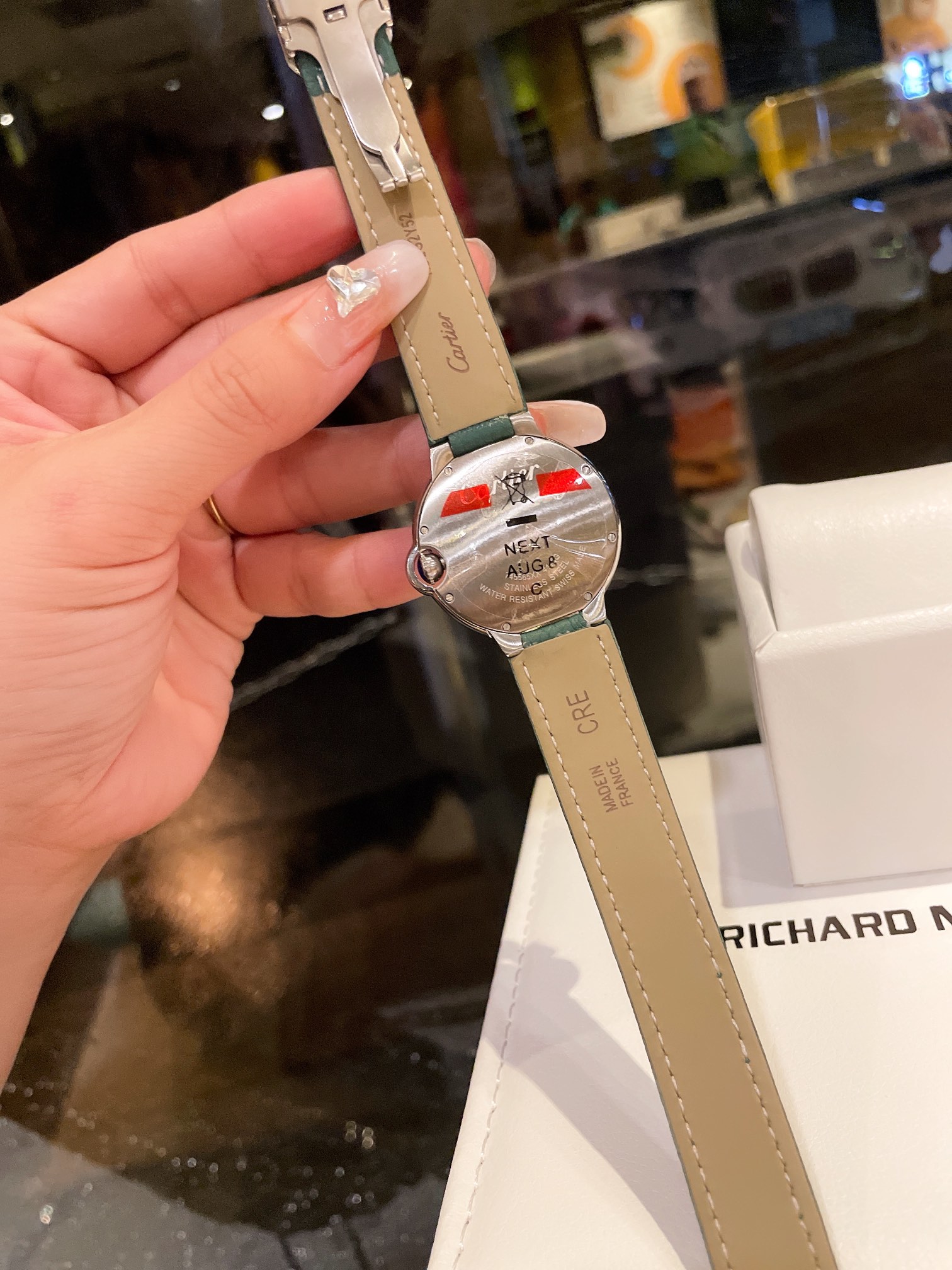 おすすめバロン ブルー ドゥ カルティエ ウォッチ コピー 腕時計 ウォッチ 防水 レディ 本革 グリーン_6