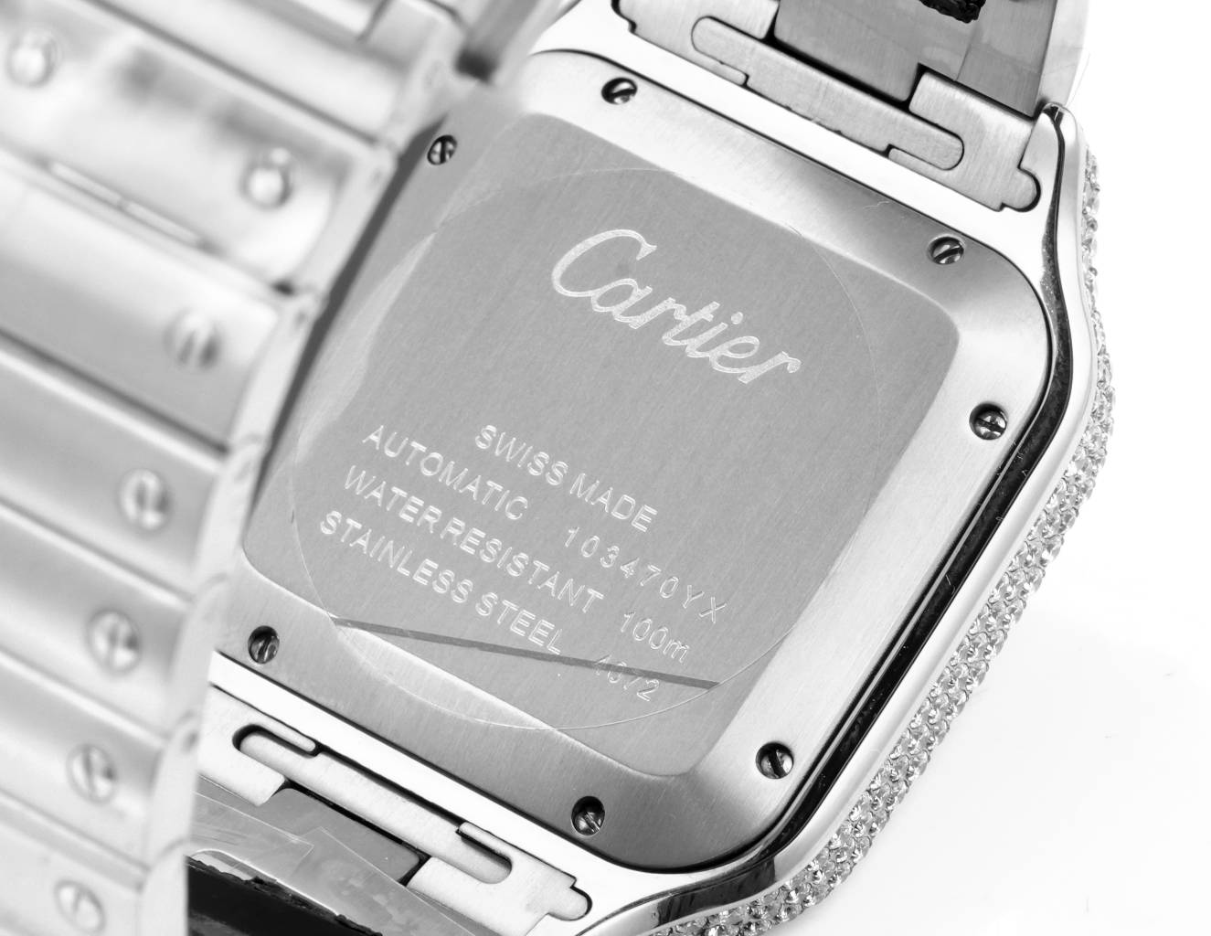 魅力的なサントス ドゥ カルティエ ウォッチ lmコピー ダイヤ飾り 腕時計 ウォッチ 紳士 スチールバンド グレイ_8