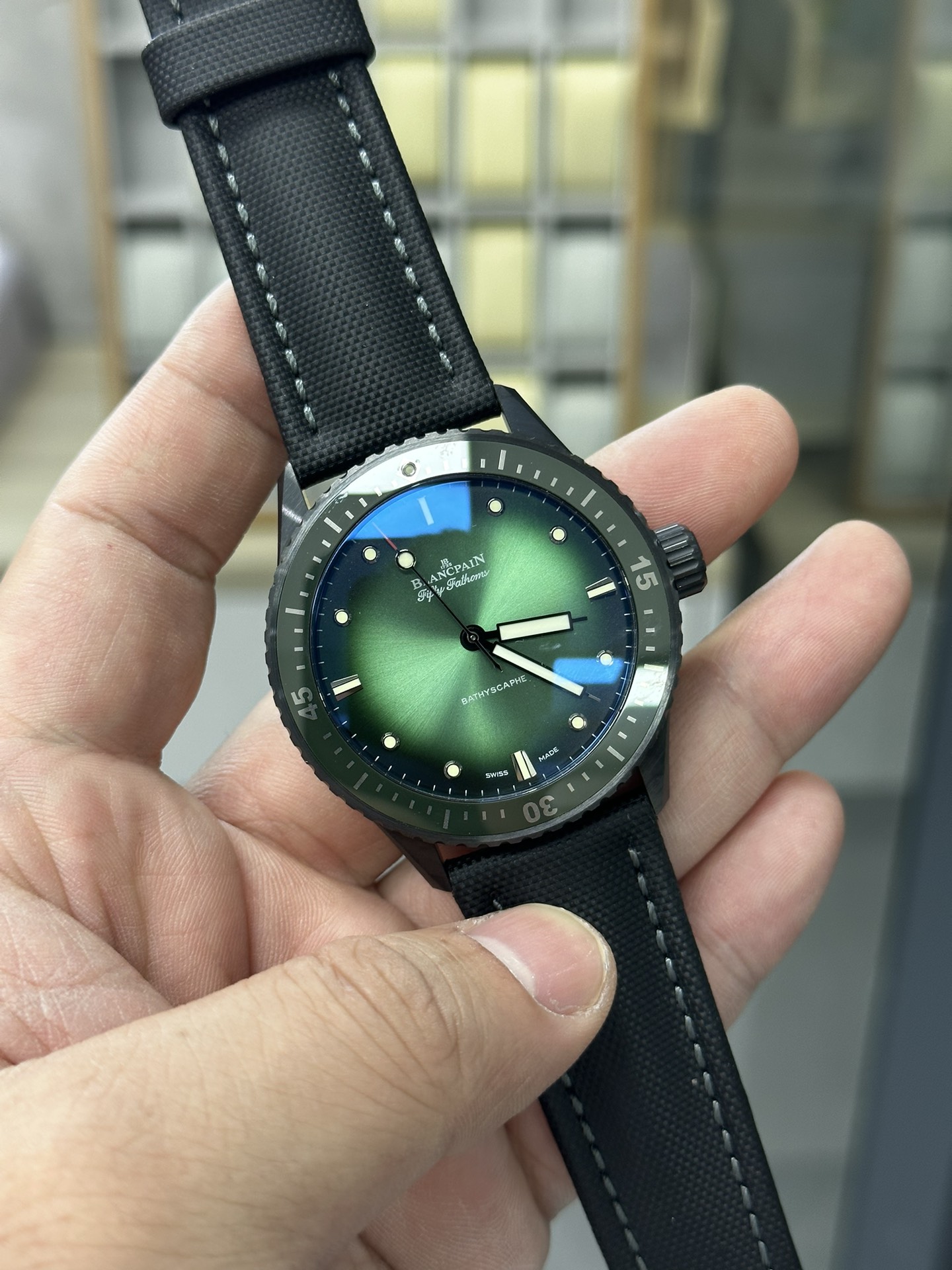 ブランパン フィフティファゾムス 歴史スーパーコピー ウォッチ 腕時計 上質商品 グリーン_3