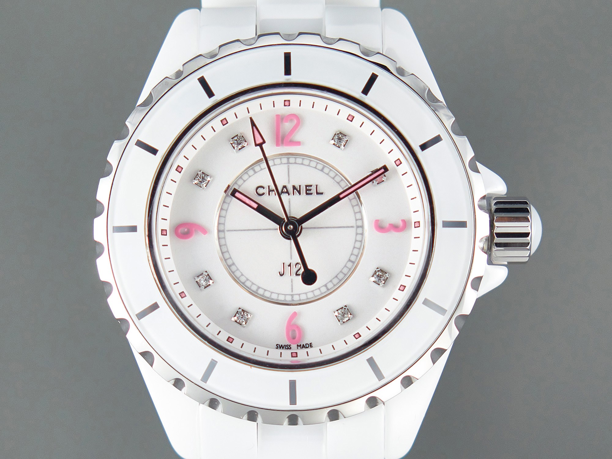 chanel シャネル j12 ショップコピー ウォッチ 防水 腕時計 ダイヤ飾り 男女兼用 H4863 ホワイト_2